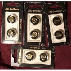 Dill Buttons ~ Round, 24k Gold Plated (1514) - 3/4" - 8 ct